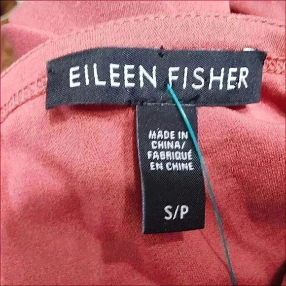 Eileen Fisher Silk Tunic Top Terracotta Red Small Round Neck Long Sleeve - Picture 3 of 3